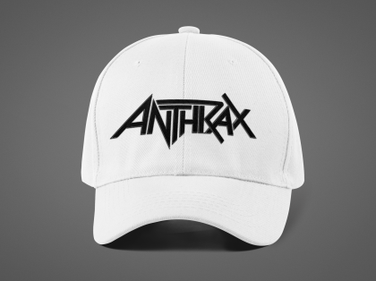 Anthrax шапка със закопчалка и козирка - метъл бяла