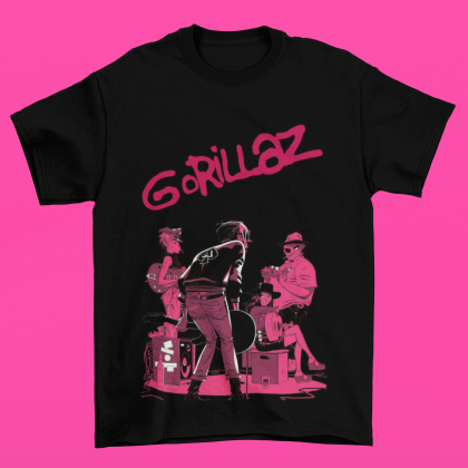flanelka Gorillaz - retro Pink