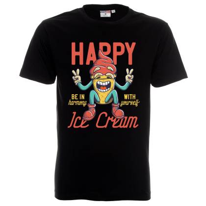 черна тениска Happy icecream