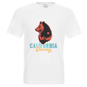 бяла тениска California Bear 