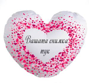 Възглавница със снимка сърце