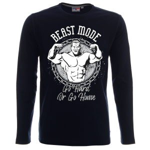 Фитнес Мъжка Блуза с дълъг ръкав с щампа - Beast Mode