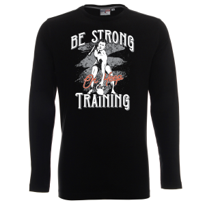 Фитнес Мъжка Блуза с дълъг ръкав с щампа - Keep Training