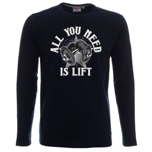 Фитнес Мъжка Блуза с дълъг ръкав с щампа - All you need is lift