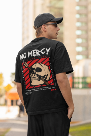 Oversize тениска  • No Mercy  гръб
