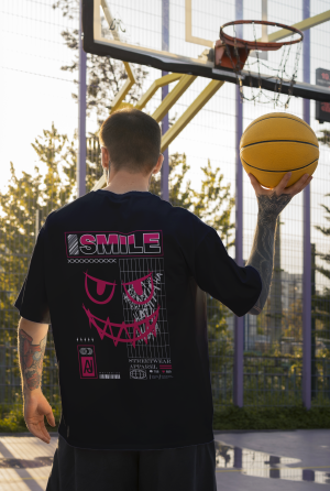 Oversized тениска • Smile - гръб